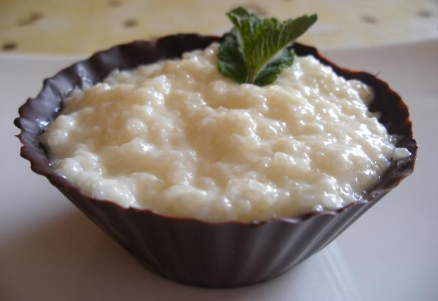 Coupe de chocolat au thym au tapioca-coco