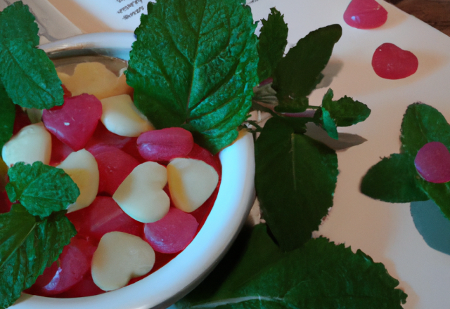 Petits cœurs rouges, menthées et citronnées