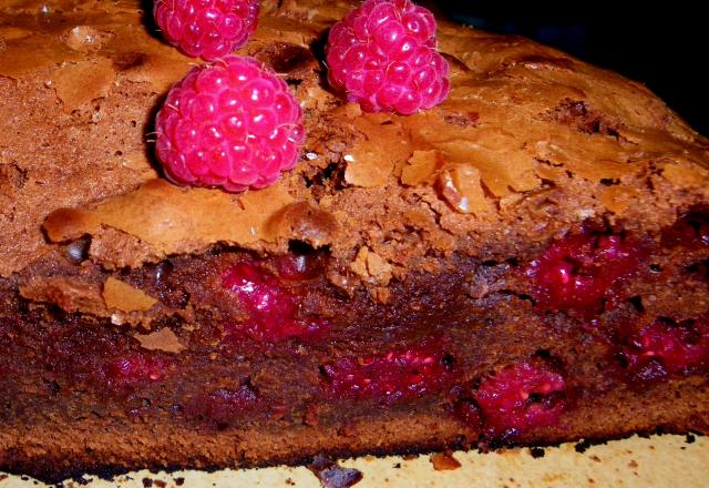 Gâteau chocolat-framboises