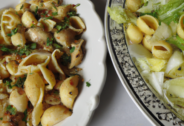 Salade de Conchiglie Rigate et poulet grillé au Parmesan et origan