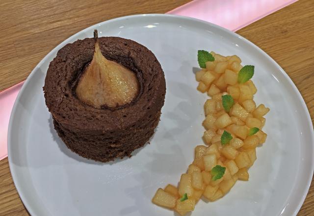 Fondant choco-poire et tartare de poires au thé bergamote