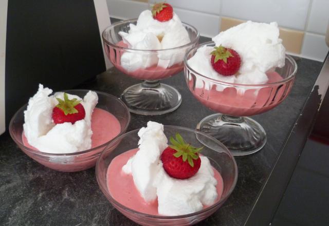 Îles flottantes aux fraises thermomix