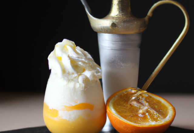 Crème glacée à l'orange avec siphon