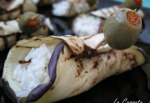 Rolls d'aubergine au riz