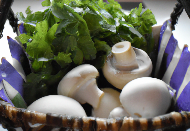 Paniers gourmands champignons des bois et persil