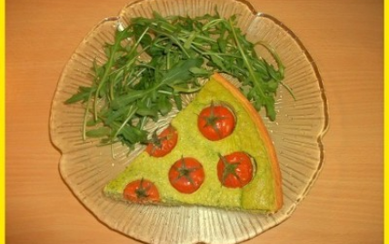 Quiche à la roquette, tomates cerises et chèvre