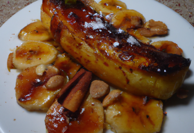 Banane flambée à la cannelle et aux amandes