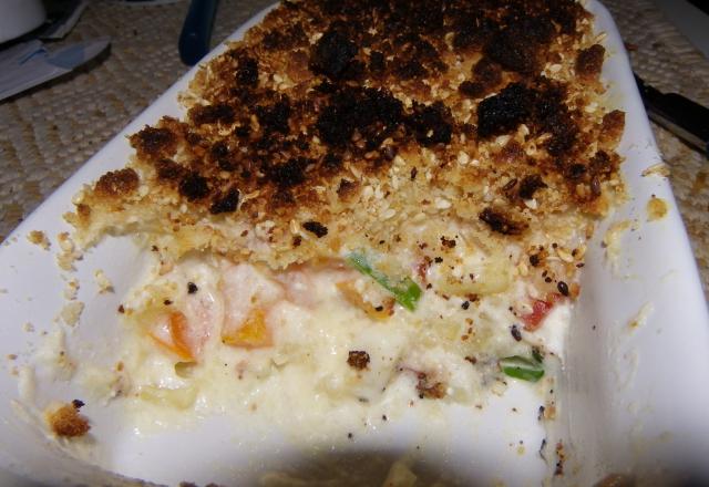 Crumble poivron-tomate aux deux fromages