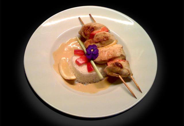 Brochettes de poulet sauce Satay