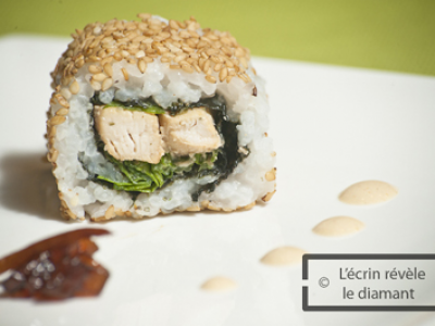 Makis inversés poulet aux 3 gingembres (Saka)