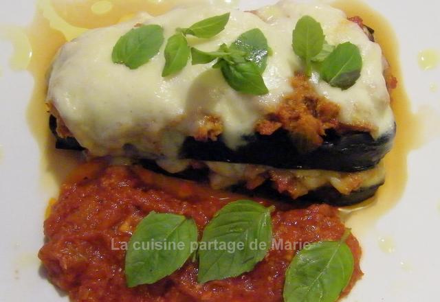 Mille feuilles d'aubergine au thon Saupiquet