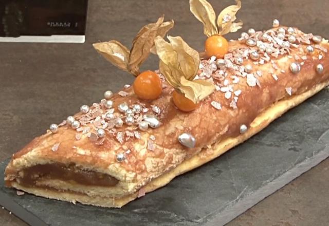 Bûche à la crème de marron et écorces confites