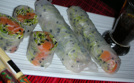 Rouleaux au saumon facon sushi