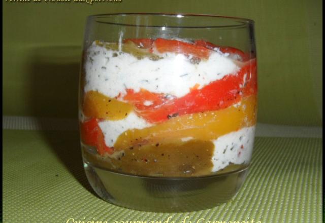 Verrine à la brousse et poivrons