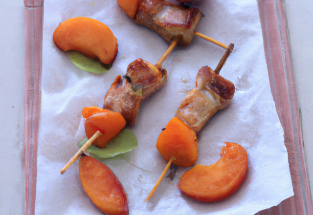 Brochette de porc aux abricots