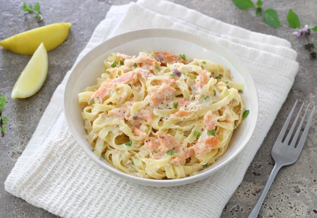 Tagliatelles au saumon fumé à l'italienne