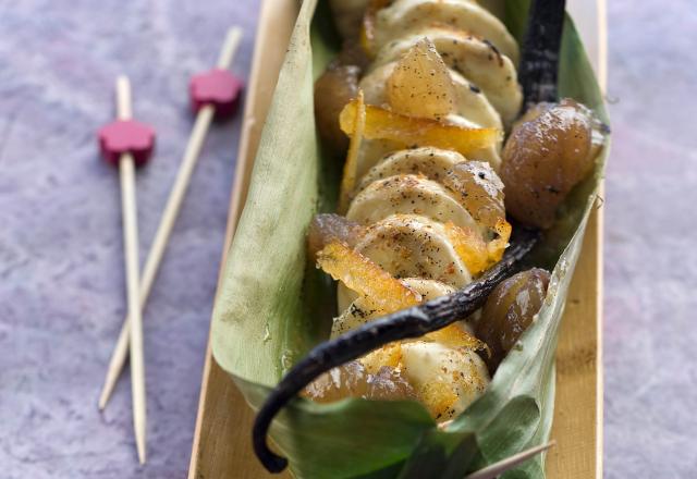 Papillotes de bananes et marrons rôtis aux épices