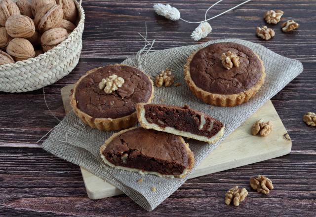 Tartelettes brownie aux Noix du Périgord AOP