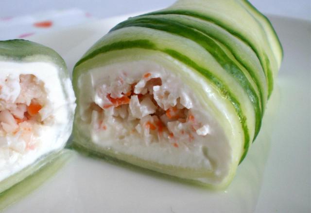 Spring-roll de concombre et Saint-Môret®...qui cache bien son jeu !