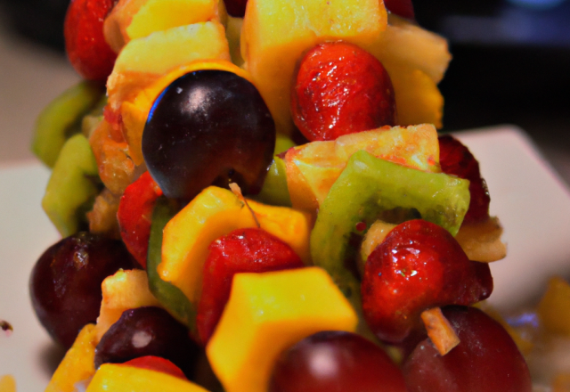 Brochettes de fruits exotiques rapides