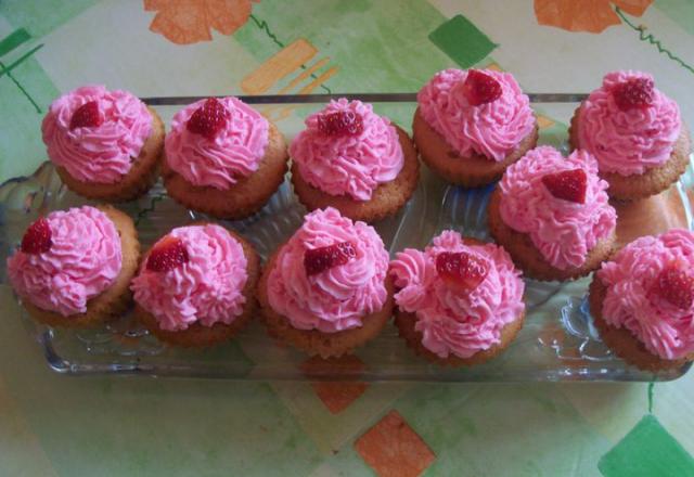 Cupcake aux fraises