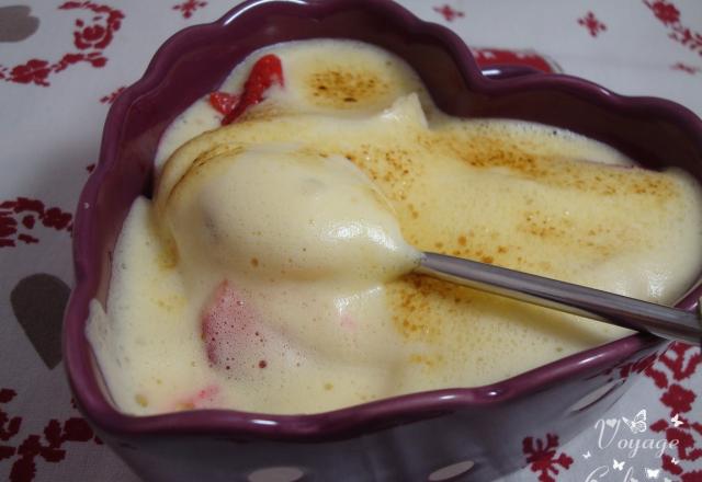 Sabayon "Gargouil" aux fraises, framboises et banane