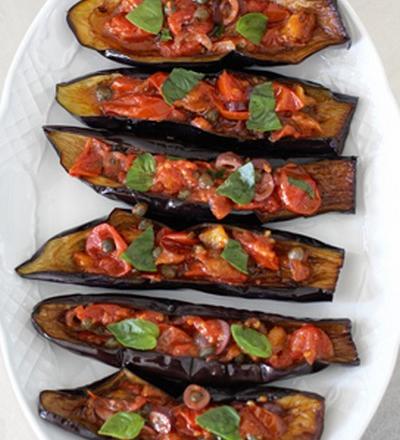 Petits bateaux d'aubergines