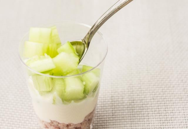 Verrine jambon, concombre et fromage