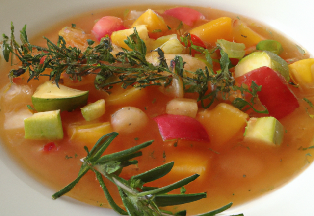 Minestrone de fruits frais au romarin