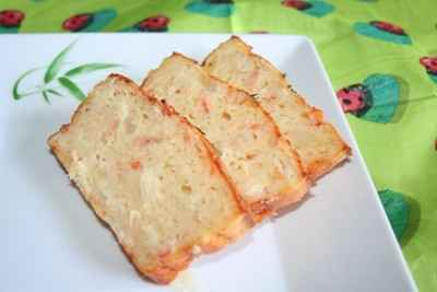 Cake asperges, citron et crevettes