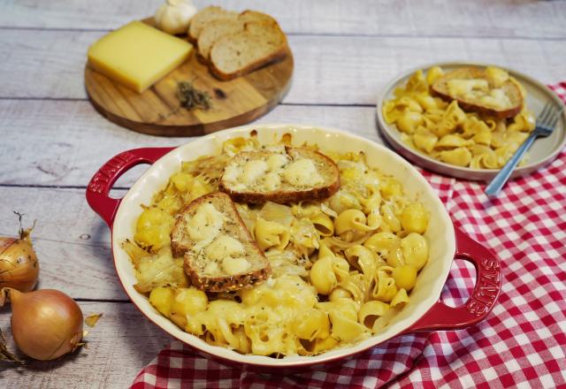 Pâtes façon soupe à l’oignon