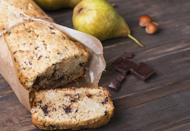 Gâteau aux poires et pépites de chocolat