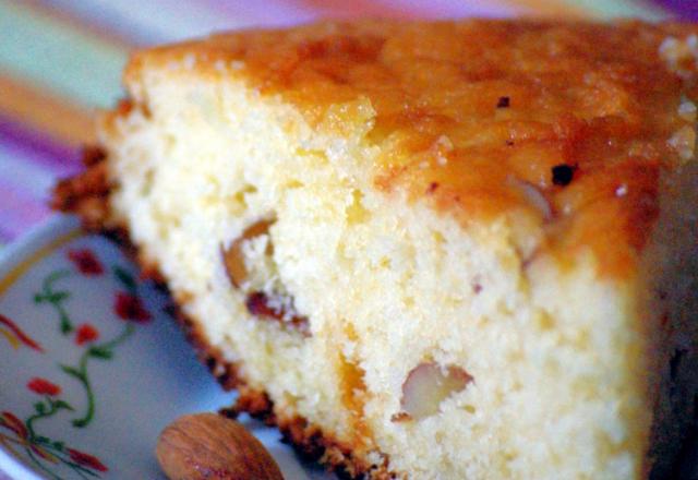 Gâteau aux amandes, citron et chocolat blanc