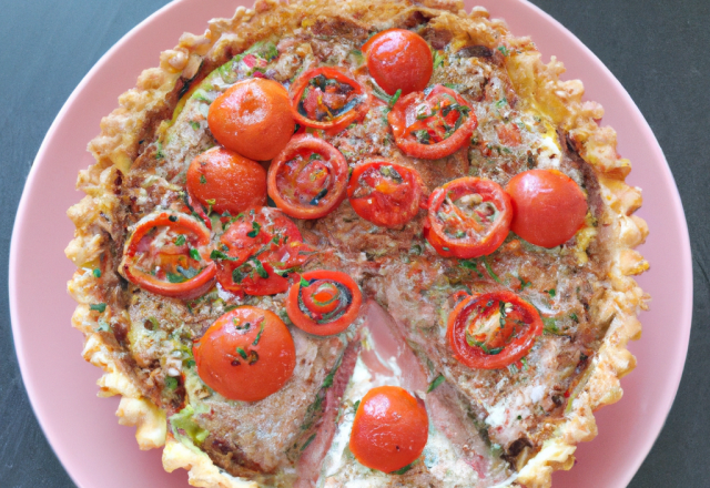 Tarte moutardée au thon et aux tomates