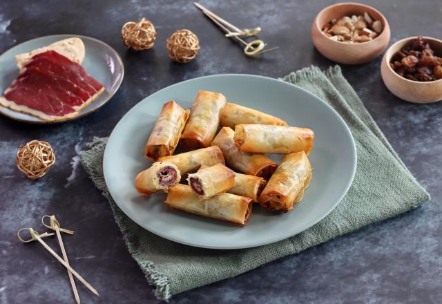 Bouchées de pâte filo au foie gras et Magret fumé