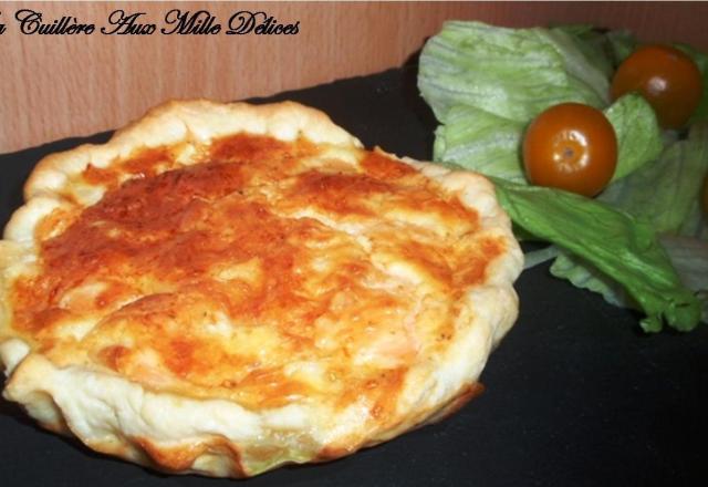 Quiche aux poireaux et au saumon fumé