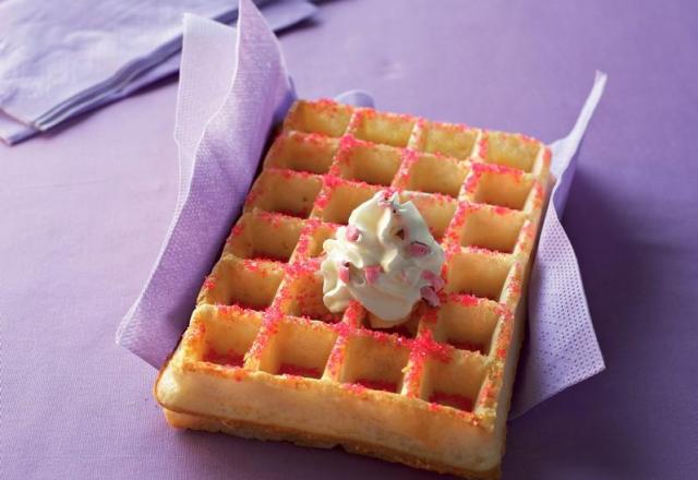 Gaufre aux pralines roses