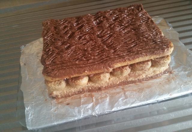 Bûche de Noël à base de biscuit à la cuiller