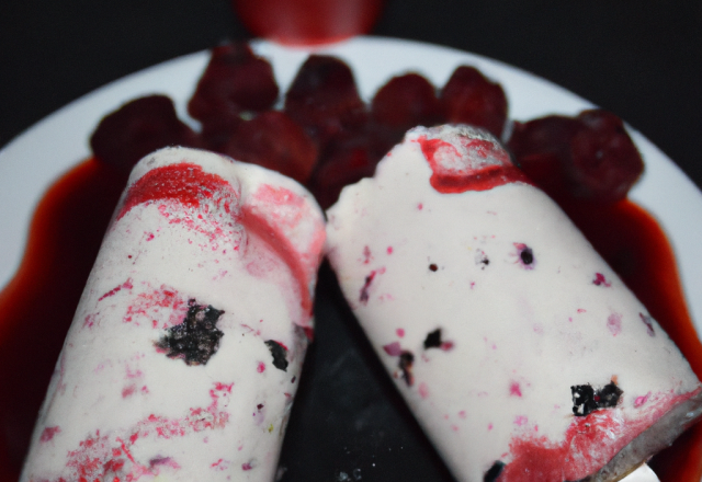 Glace poivrons et framboises