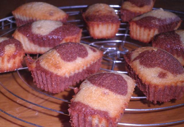 Financiers marbrés au chocolat et au citron