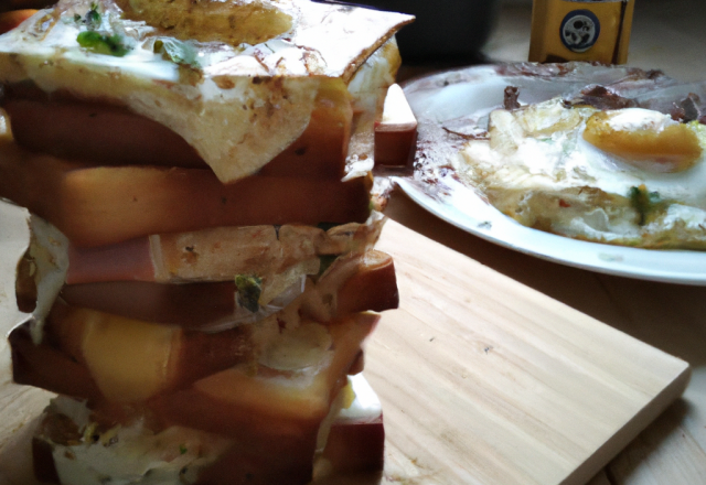 Bricks façon croque-madame au chèvre