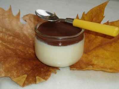 Panna cotta au chocolat blanc et sauce au chocolat noir