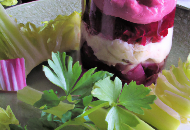 Verrine de chou rouge et granny