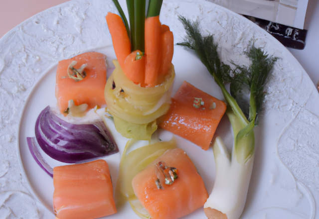 Papillottes de saumon et sa julienne de légumes