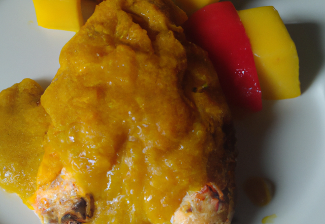 Chapon mariné à la mangue