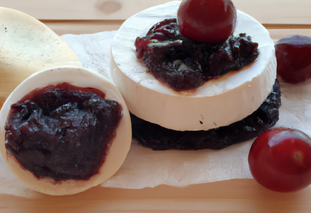 Fromage de brebis et confiture de cerises noires