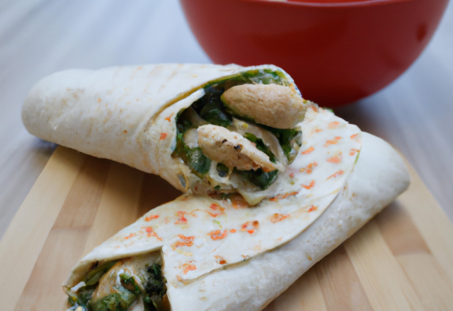 Wraps au poulet et pesto