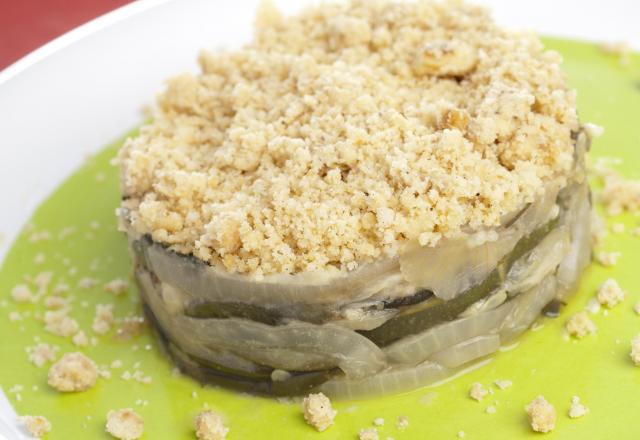 Crumble courgettes oignons