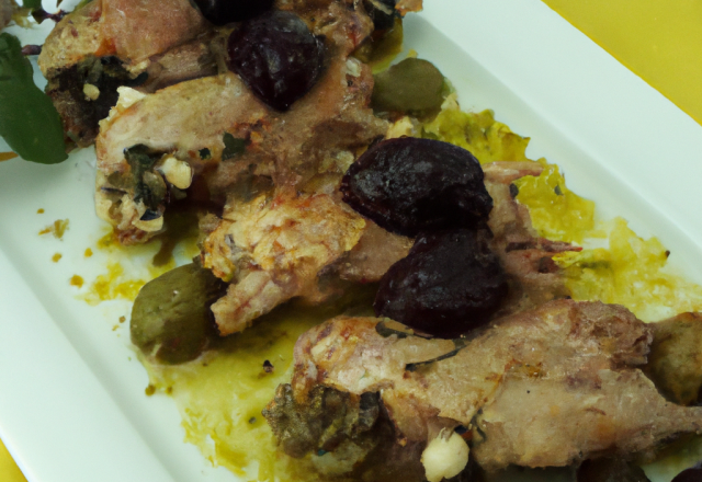 Râbles de lapin aux olives et à la tapenade