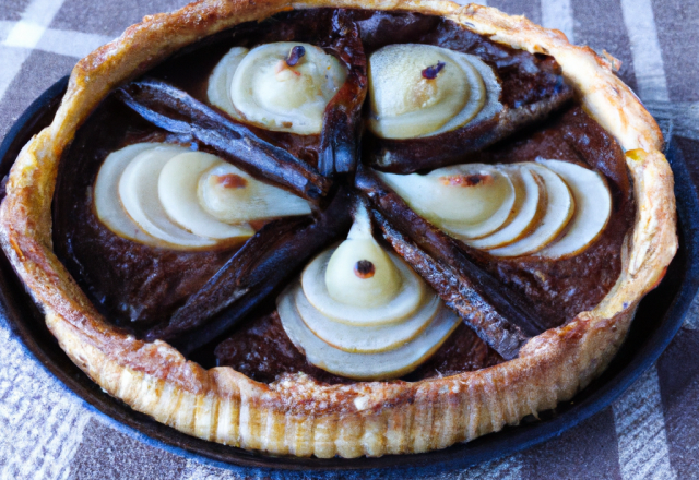 Tarte poire chocolat à la frangipane